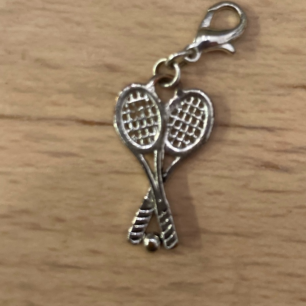 Silver Tennis Racket Charm - NEW